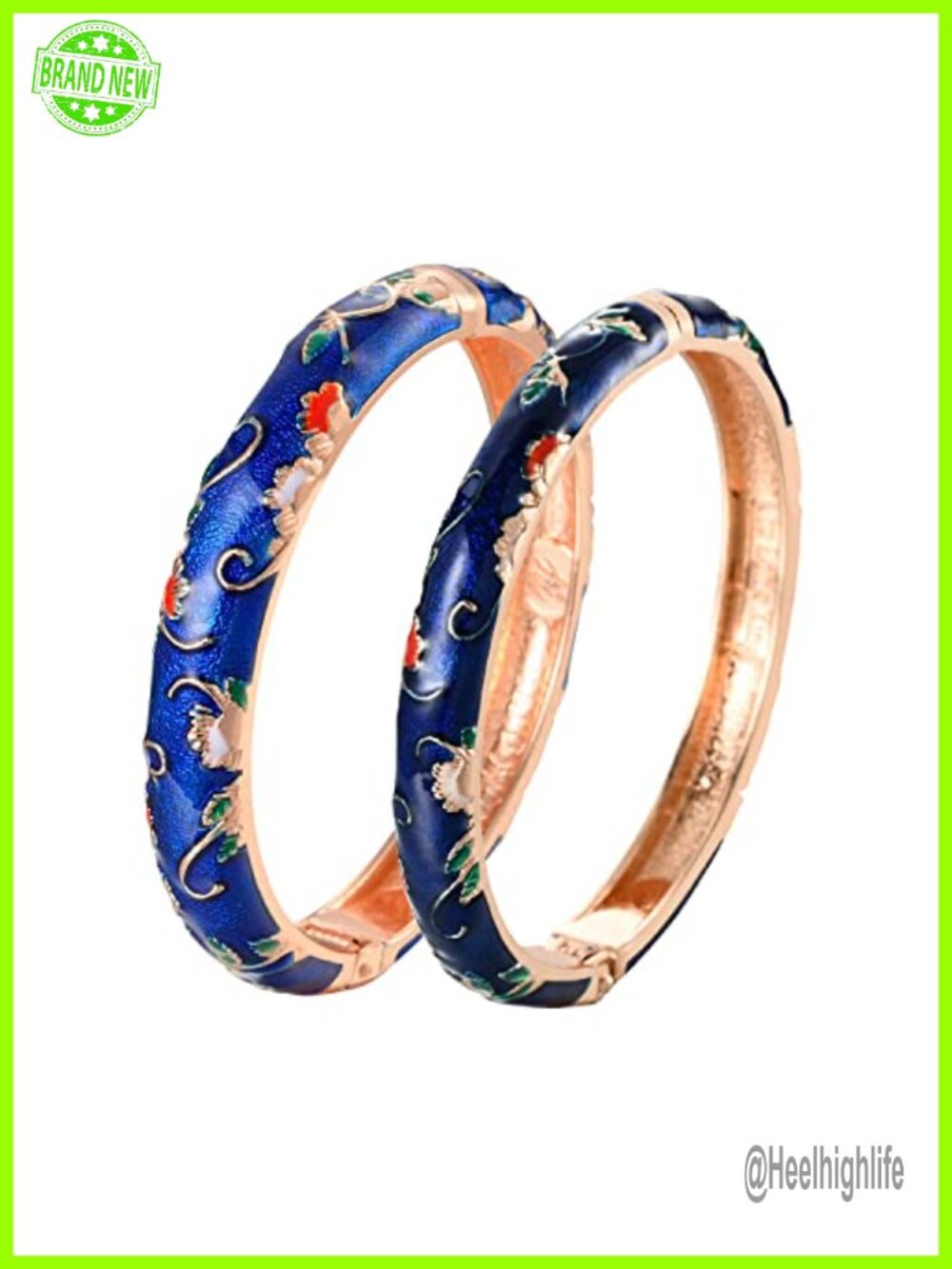 UJOY Handcrafted Cloisonne Bangle Bracelets Butterfly Enamel Metal Handcuff
